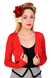 Tops XL / Red Knit Bolero shrug long sleeve cardigan