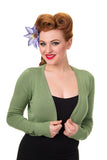 Tops S / Vintage Green Knit Bolero shrug long sleeve cardigan