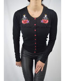 Tops Lost Queen Kawaii Goth Mystical Poison Bottle RIP Black Cardigan Sweater