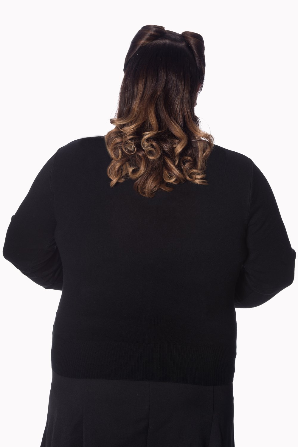 Tops Rockabilly Pinup Cherry Love Black knit Cardigan