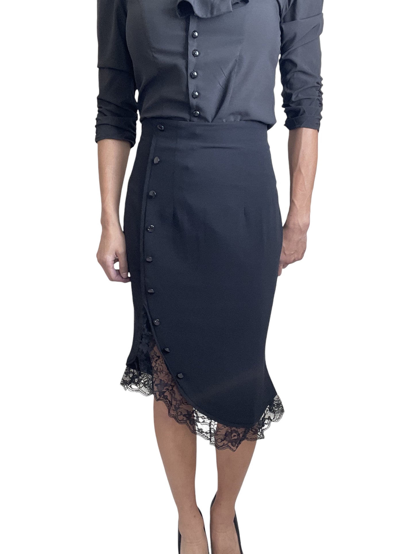 Women's 50s Vintage work office high waisted black Pencil Skirt