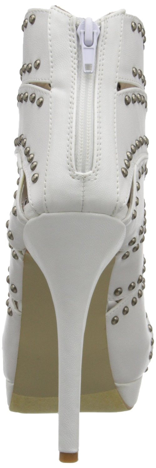 Accessories Caged Studded Cut Out Open Toe Stiletto High Heel Platform Ankle Booties