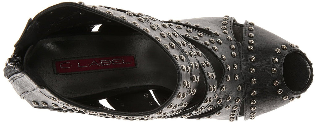 Accessories Caged Studded Cut Out Open Toe Stiletto High Heel Platform Ankle Booties
