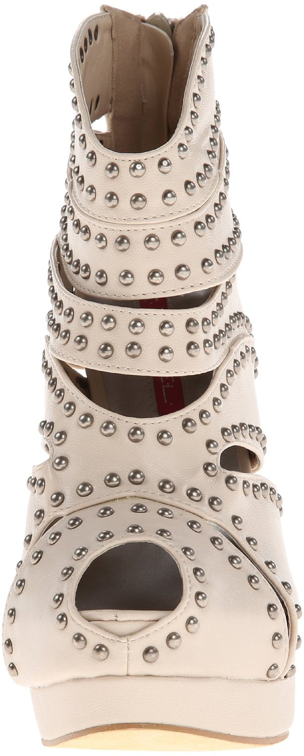 Accessories Caged Studded Cut Out Open Toe Stiletto High Heel Platform Ankle Booties