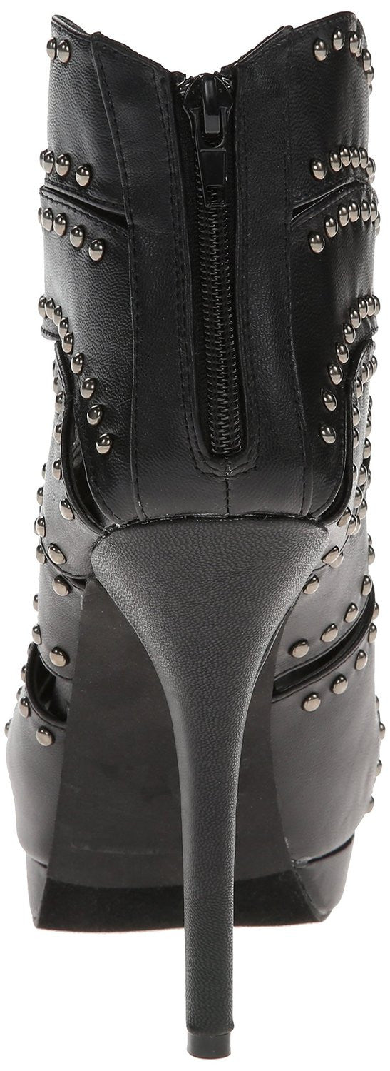 Accessories Caged Studded Cut Out Open Toe Stiletto High Heel Platform Ankle Booties