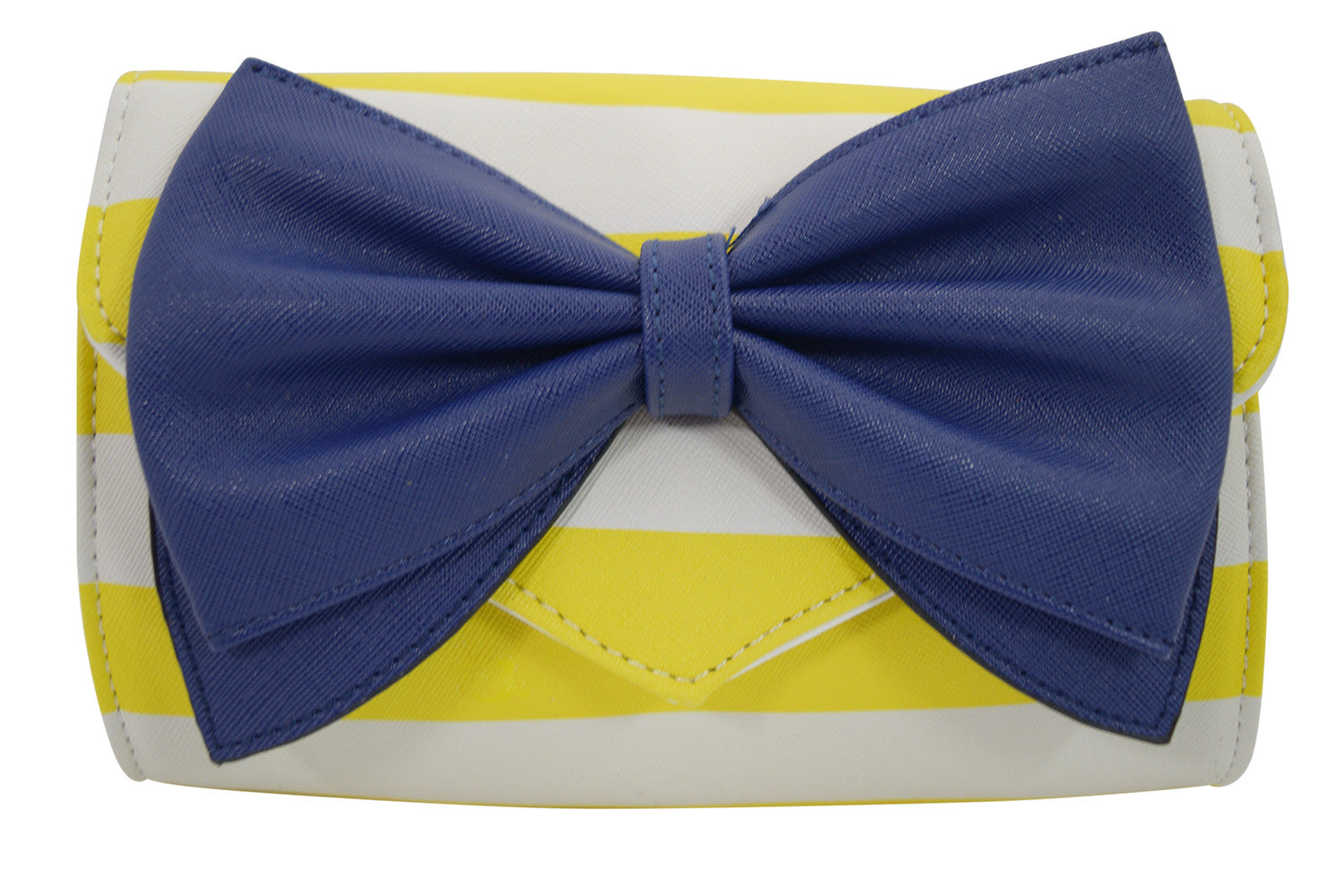 Accessories Navy Bow Bow Wallet Clutch Purse - Striped Clutch Wallet Crossbody Purse with Oversized Bow