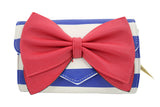 Accessories Red Bow Bow Wallet Clutch Purse - Striped Clutch Wallet Crossbody Purse with Oversized Bow
