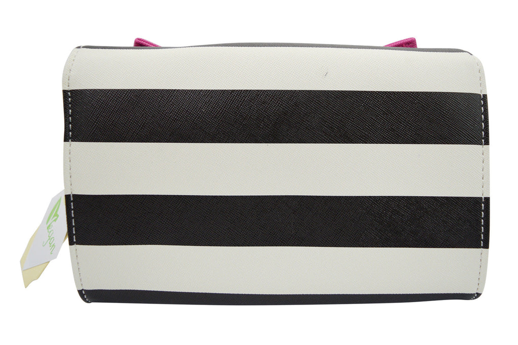 Accessories Bow Wallet Clutch Purse - Striped Clutch Wallet Crossbody Purse with Oversized Bow