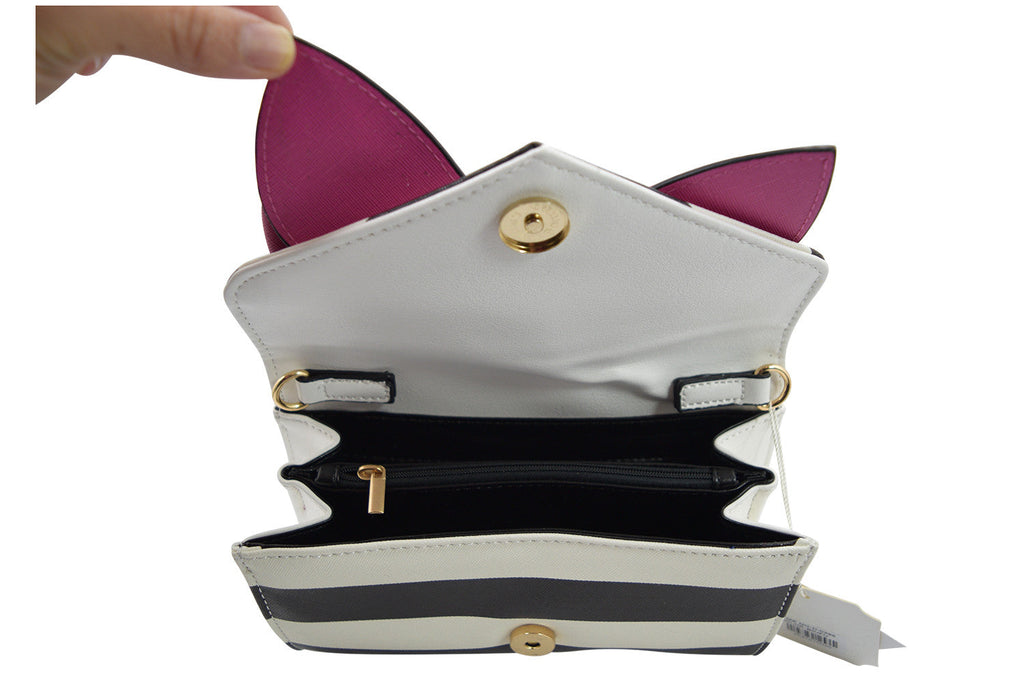 Accessories Bow Wallet Clutch Purse - Striped Clutch Wallet Crossbody Purse with Oversized Bow