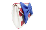 Accessories Bow Wallet Clutch Purse - Striped Clutch Wallet Crossbody Purse with Oversized Bow