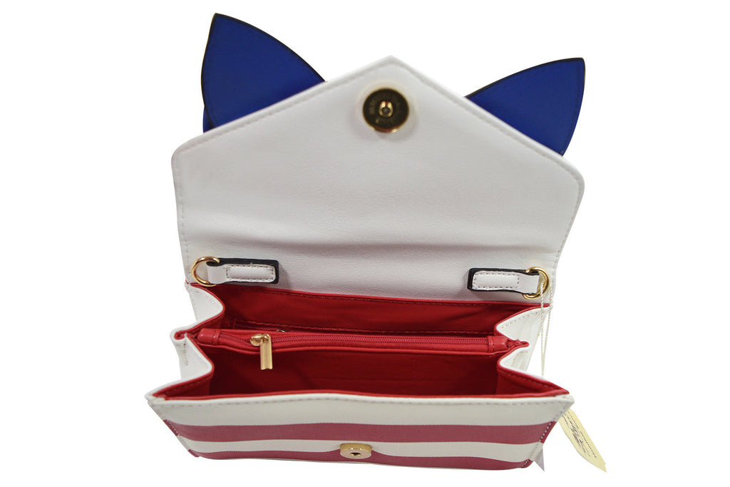 Accessories Bow Wallet Clutch Purse - Striped Clutch Wallet Crossbody Purse with Oversized Bow