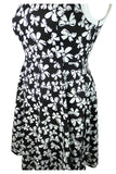Dresses 60's Vintage Pinup London Mod Black White Bow Print Party Flare Dress plus size