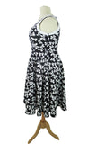 Dresses 60's Vintage Pinup London Mod Black White Bow Print Party Flare Dress plus size