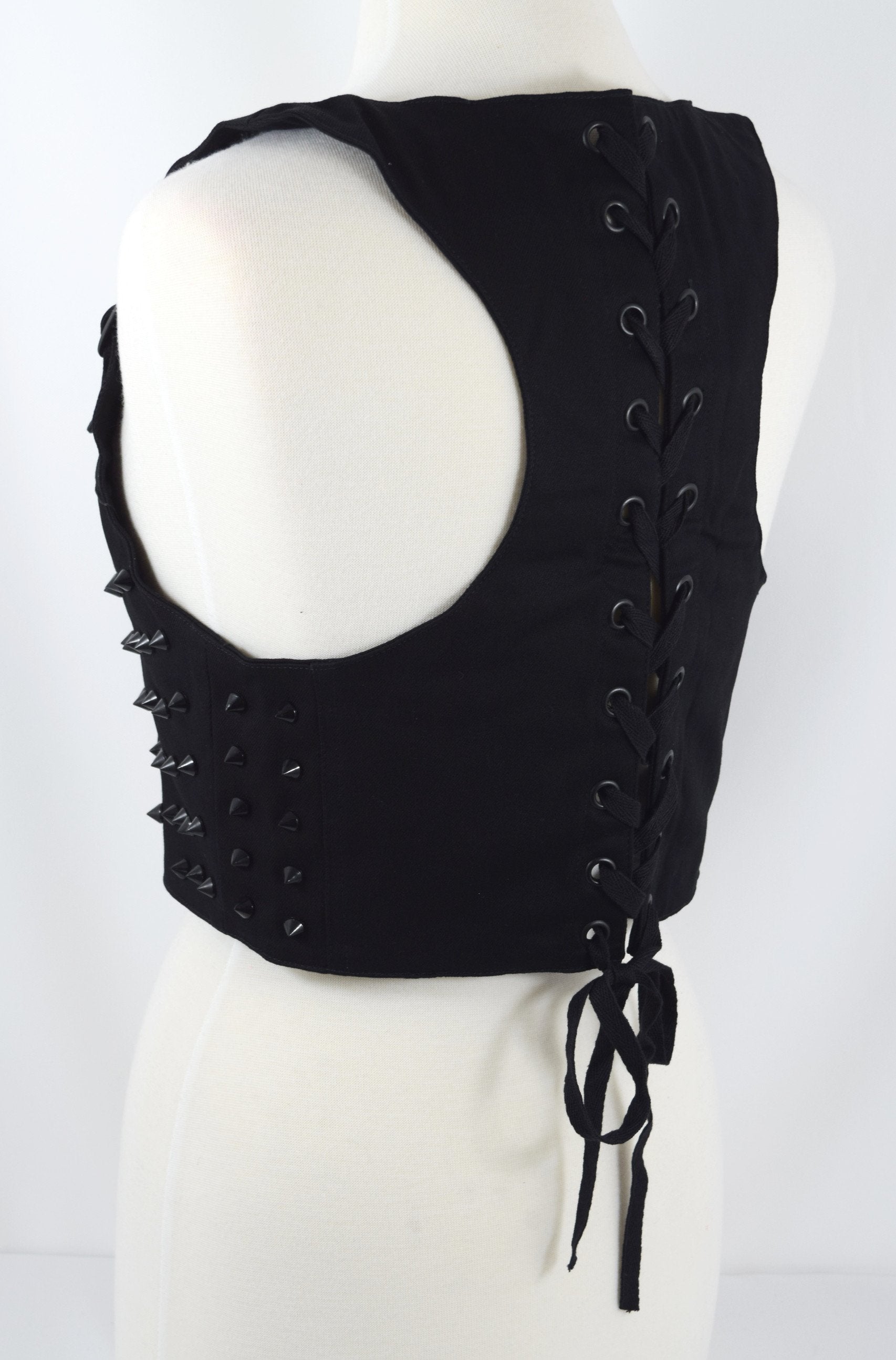 Accessories Heartless Gothic Punk Grunge Black Gothic buckle harness vest With studs