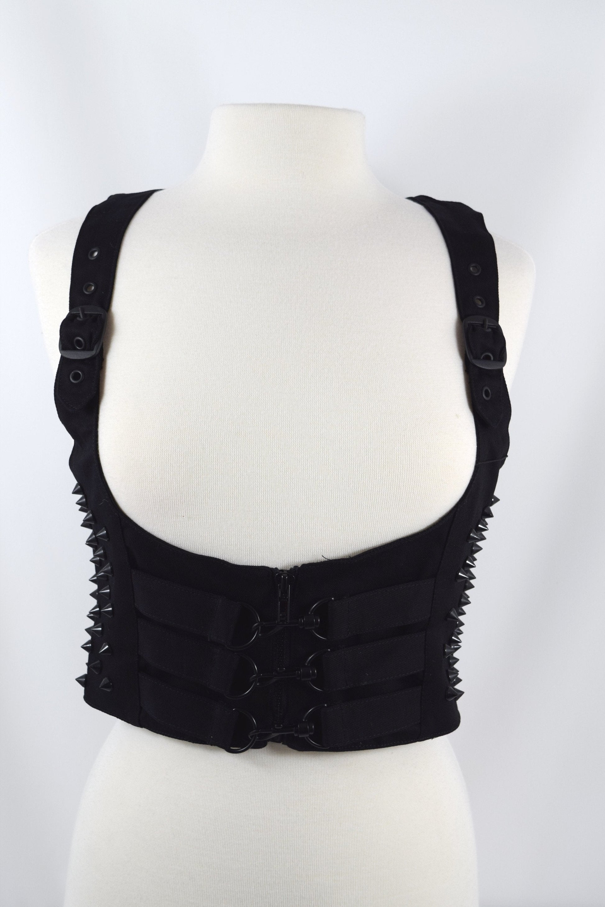Accessories Heartless Gothic Punk Grunge Black Gothic buckle harness vest With studs