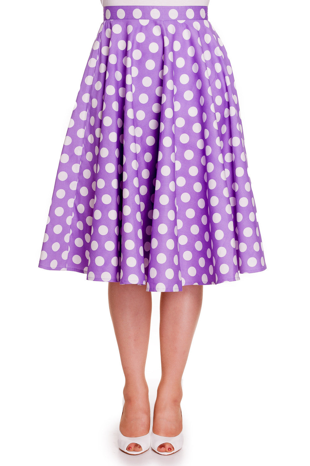 Bottoms XS / Lavender Hell Bunny 50's Dots Love Polka Dot Mariam Circle Swing Skirt