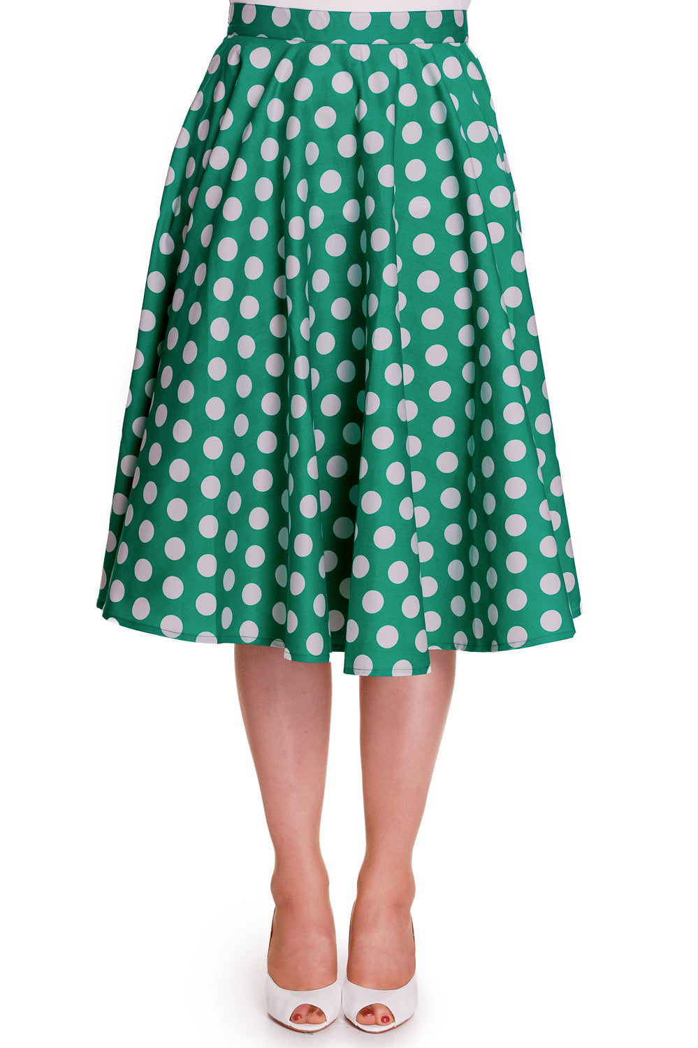Bottoms 4XL / green Hell Bunny 50's Polka dot Green White Polka Dot Mariam Circle Swing Skirt