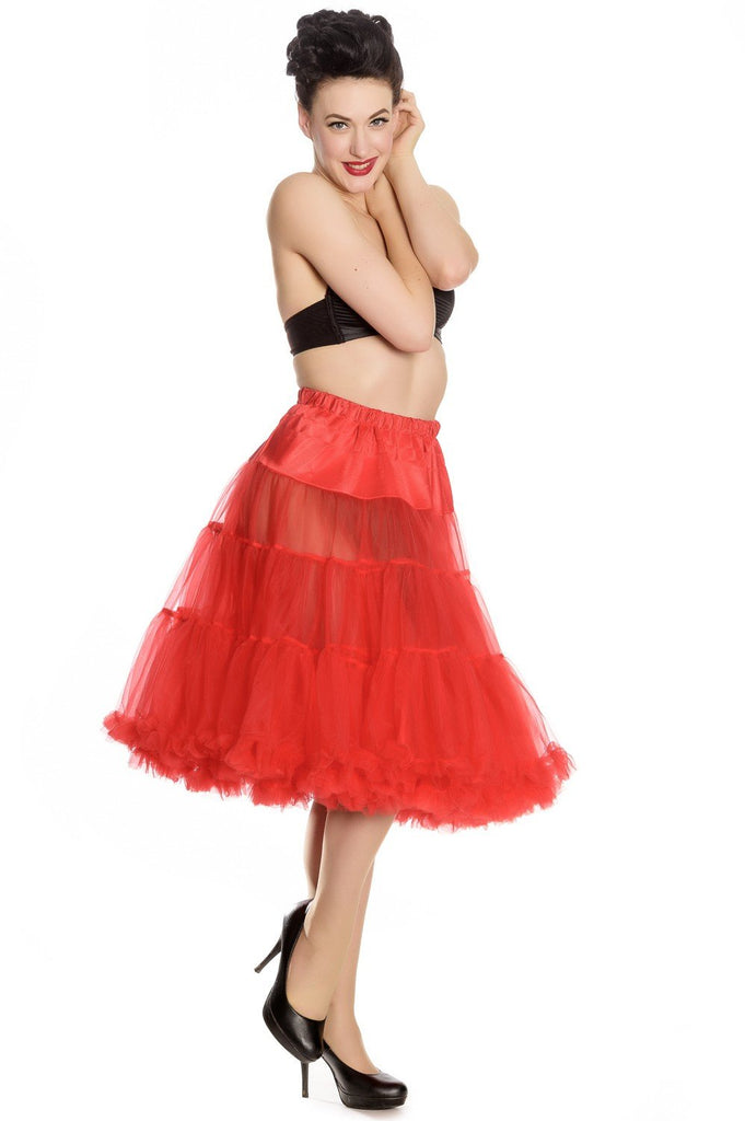 Bottoms Hell Bunny Red Full Volume Petticoat 25 " - 27" Length - Red Petticoat