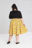Bottoms Hell Bunny Summer Vintage Garden Muriel Mustard Yellow 50's Skirt with Pockets