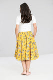 Bottoms Hell Bunny Summer Vintage Garden Muriel Mustard Yellow 50's Skirt with Pockets