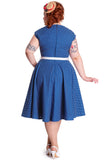 Dresses Hell Bunny 50's Vintage Style Country Girl Polka Dot Square Neck Flare Party Dress