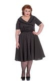 Dresses 2XL / Black Hell Bunny 60's Vintage Style Polka Dot Starlet Wide V-neck Collar Party Dress