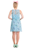 Dresses Hell Bunny Sea Punk Pastel Blue Bubble & Seahorse Sweet Blue Chiffon Dress