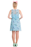 Dresses Hell Bunny Sea Punk Pastel Blue Bubble & Seahorse Sweet Blue Chiffon Dress