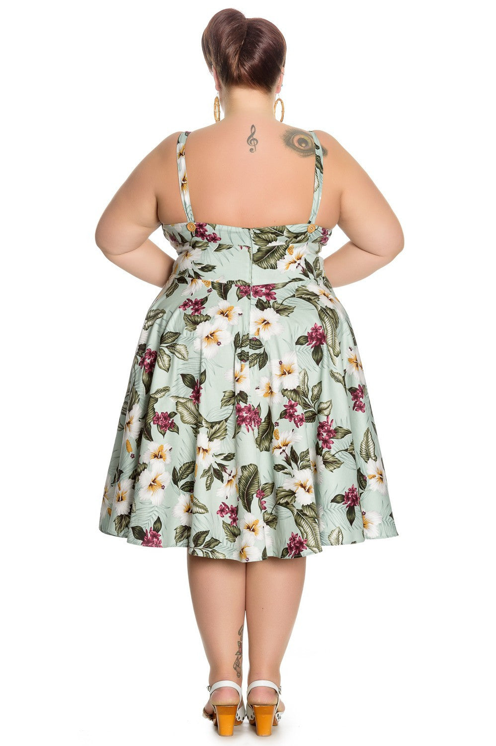 Hell Bunny Tahiti Tropical Floral 50s Vintage Rockabilly Flare Swing P