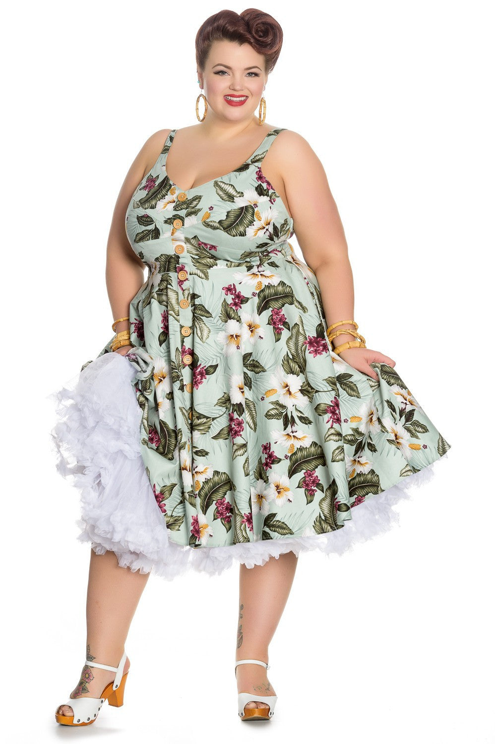TAHITI 50'S DRESS - 3XL / Green TAHITI 50'S DRESS - 3XL / Green