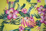 Dresses Hell Bunny Tropical Vacation Hawaiian Flower Print Yellow Summer Dress