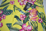 Dresses Hell Bunny Tropical Vacation Hawaiian Flower Print Yellow Summer Dress