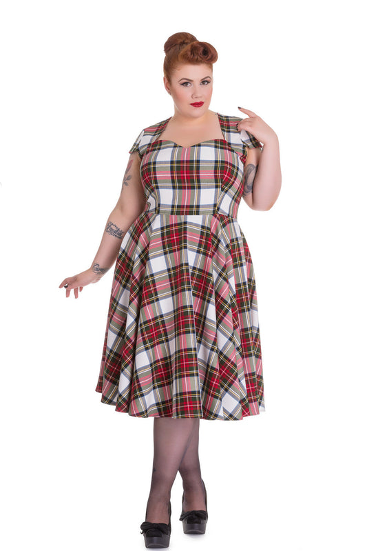 Dresses Hell Bunny Vintage Inspired London Love Stewart Tartan Flare Dress