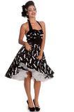 Dresses Rockabilly Gotham City Bat Attack Mini Bats Print Halter Party Dress