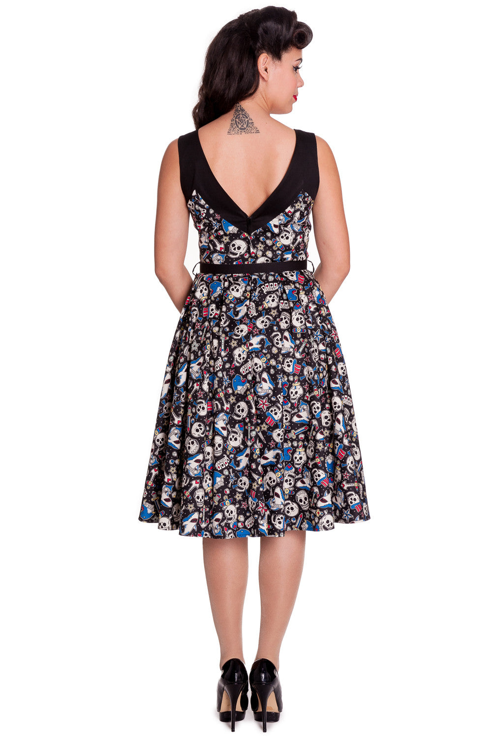 Hell Bunny Rockabilly Pinup Nautical Rock Skull Shark Party Swing Dr