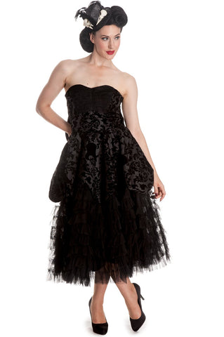 Dresses XS / Black Victorian Gothic Wedding Midnight Ball Black Lace Ruffled Dress