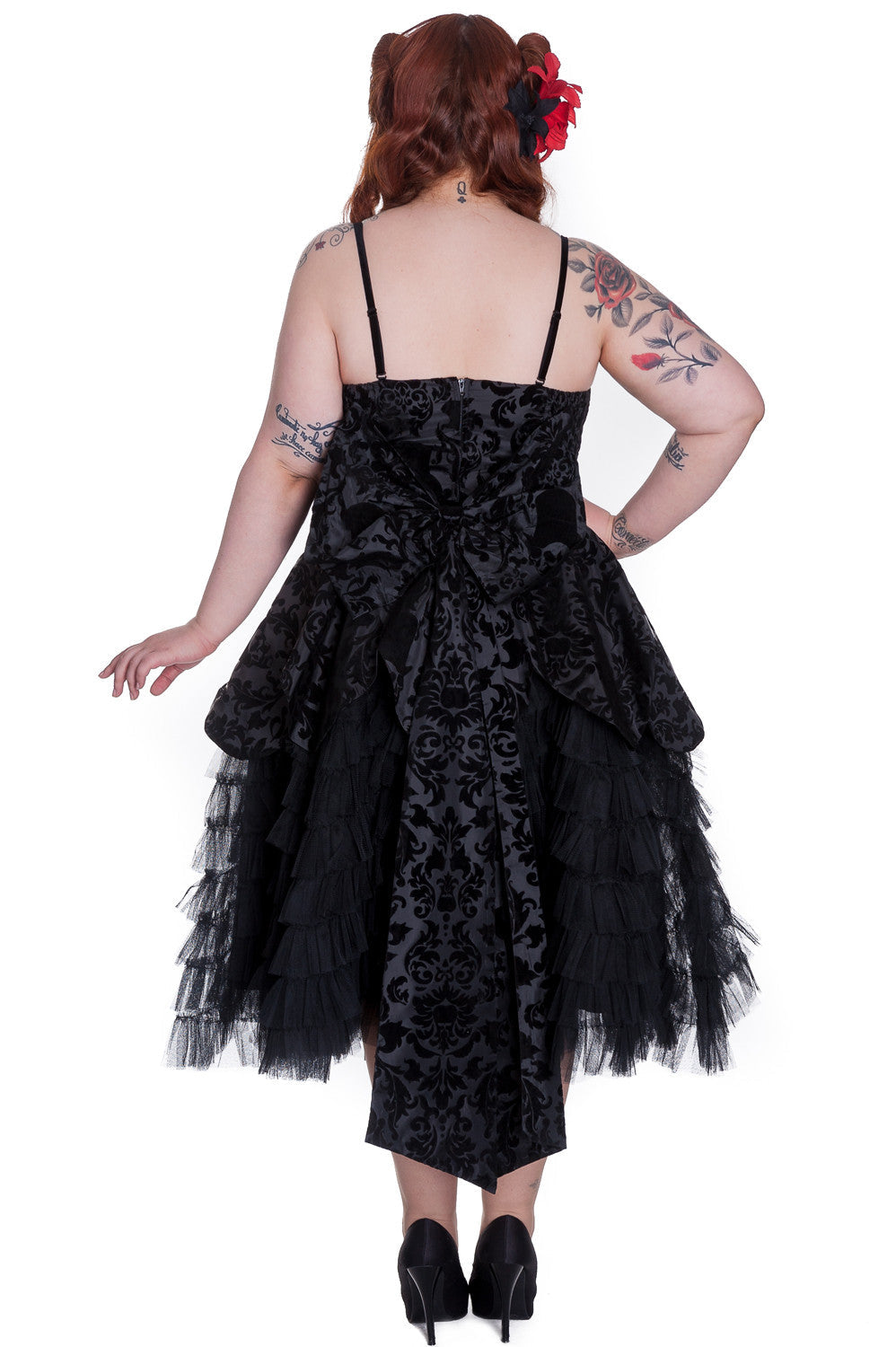 Victorian Gothic Wedding Midnight Ball Black Lace Ruffled Dress Skelapparel Victorian Gothic Wedding Midnight Ball Black Lace Ruffled Dress Skelapparel