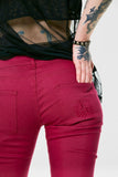 Bottoms Jawbreaker Punk Rock 5-Pocket Burgandy Skinny Jeans