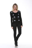 Tops S / Black Jawbreaker Gothic Esoteric Occult Symbols Embroidery Cardigan