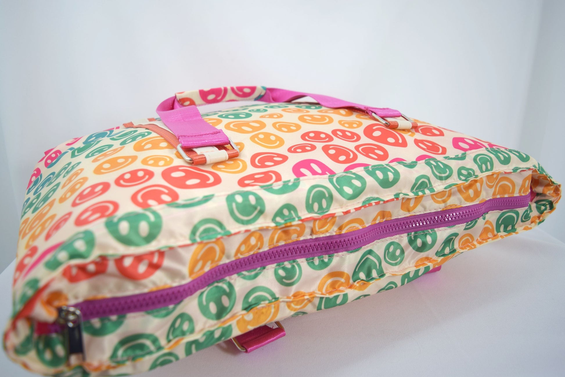 Accessories Katydid Boho Colorful Happy Face Smile All Over Large Travel Tote Bag