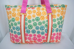 Accessories Katydid Boho Colorful Happy Face Smile All Over Large Travel Tote Bag
