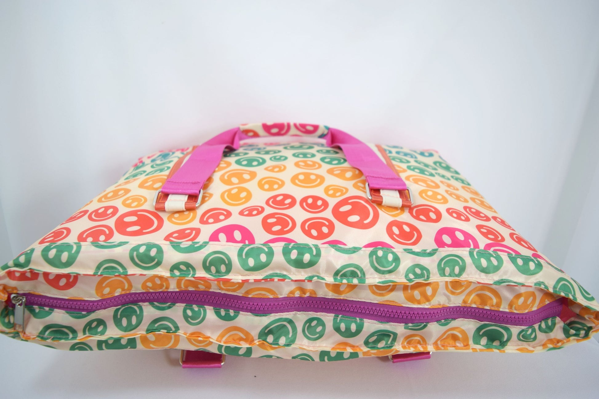 Accessories Katydid Boho Colorful Happy Face Smile All Over Large Travel Tote Bag