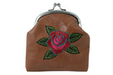 Accessories Day of the Dead Rose & Sugar Skull Embroidered Coin Purse