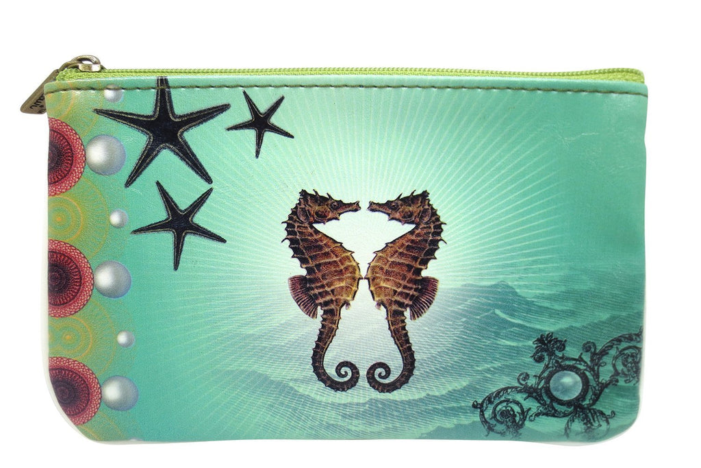 Accessories Seahorses Lavishy Ocean Dream Mystic Ocean Creature Small Flat Pouch