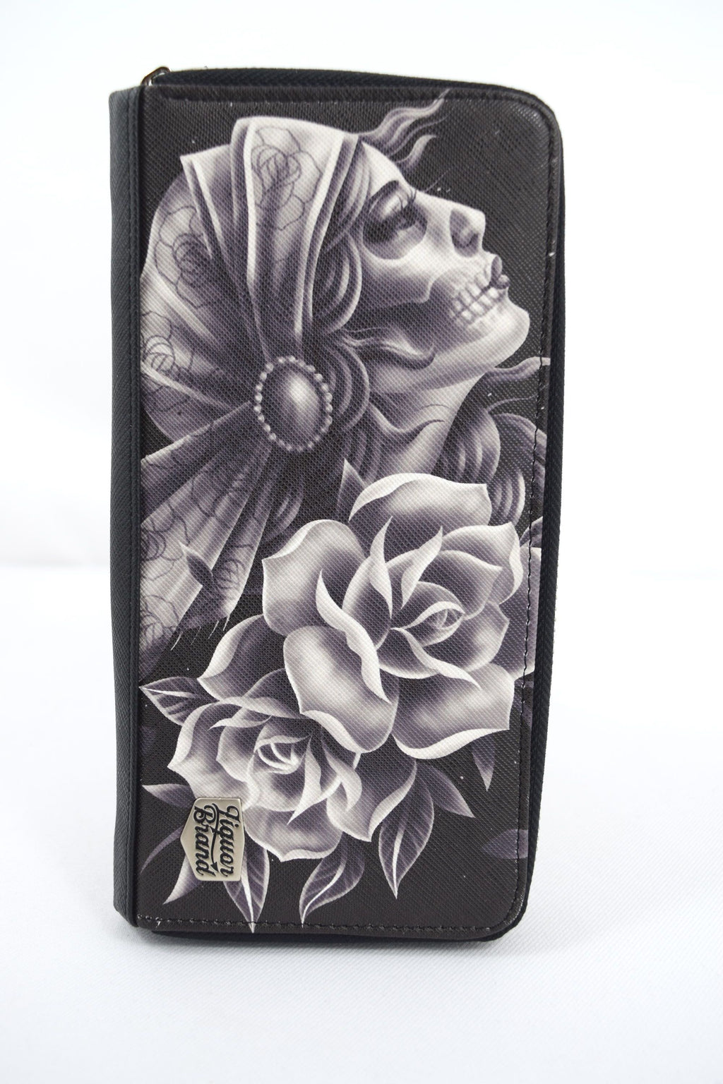 Accessories Liquorbrand Gypsy Fortune Sugar Skull zip around clutch Wallet