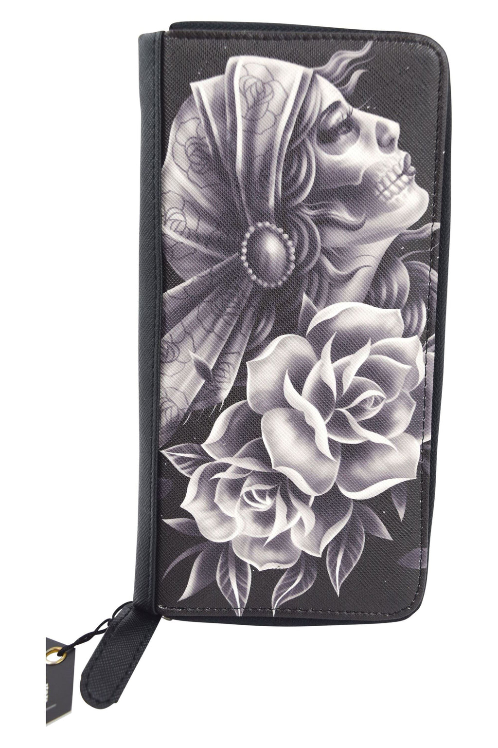 Accessories Liquorbrand Gypsy Fortune Sugar Skull zip around clutch Wallet