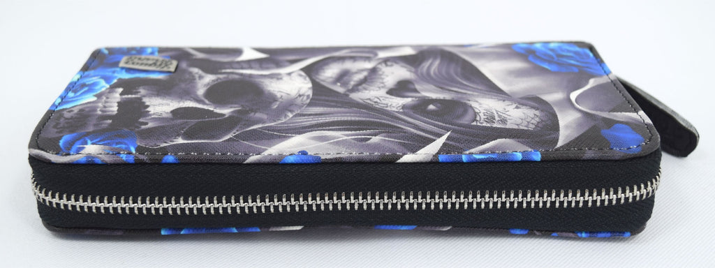 Accessories Liquorbrand Los Muertos Sugar Skull zip around clutch Wallet