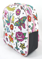 Kids' Six Bunnies Girly Tattoo Flash Little Girl Punk rock princess Backpack