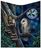Accessories Nemesis Now Fairy And Owl Print Warm Blanket for Bed Couch Living Room