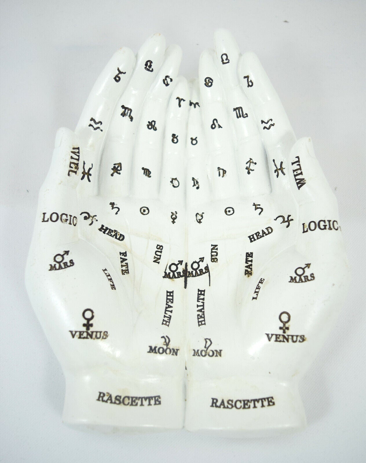 Nemesis Now Palmist's Guide White Chiromancy Hands Candle Holder